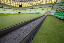 The stadiums for the Football European Championship 2012 are drained with channels from HAURATON (here the inside of the stadium in Gdansk)